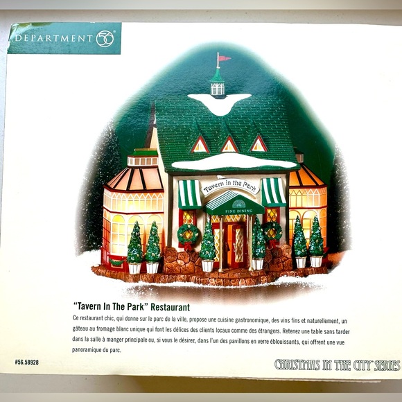 Dept 56 “Tavern in the Park Restaurant” Retired 2004, Excellent Condition, NWOT - Picture 2 of 5